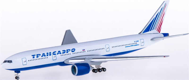Herpa Transaero Airlines for Boeing 777-200 EI-UNW 1:500 Airplane Pre-built  Airliner Model Display