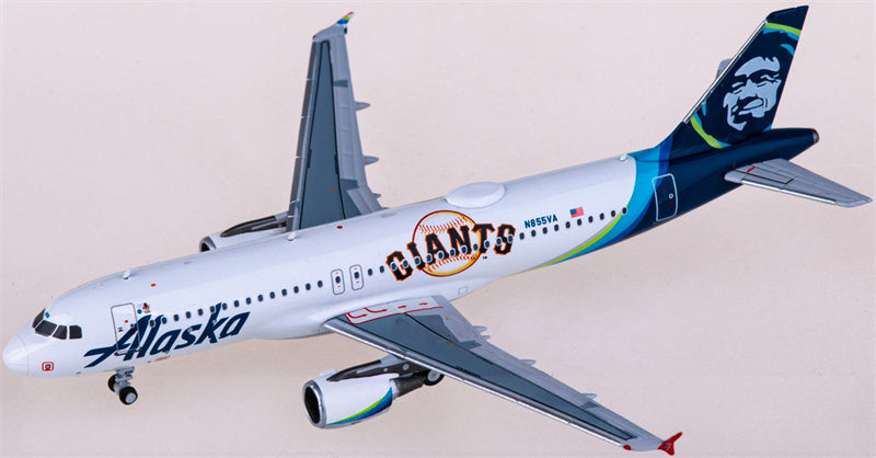 NGモデル アラスカ航空 エアバスA320 N855VA 1:400スケール 飛行機 組み立て済み旅客機モデル ディスプレイ