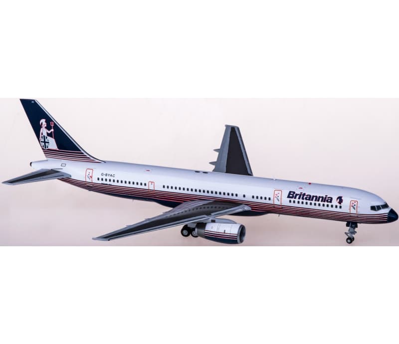 JC Wings Britannia Boeing 757-200 G-BYAC 1:200 Aircraft Pre-built  Airliner Model Display