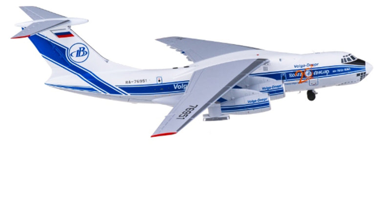 SQ Wings Volga-Dnepr Airlines for IIyushin Il-76TD-90VD RA76951 20years 1:200 Aircraft Pre-built  Airliner Model Display