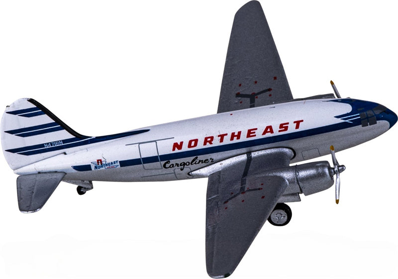AeroClassics Northeast Airlines Curtiss C-46 N4718N 1:400 Diecast Model view 3