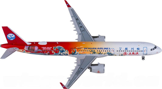 NG Models Sichuan Airlines Airbus A321neo B-302T 1:400 Aircraft Pre-built  Airliner Model Display