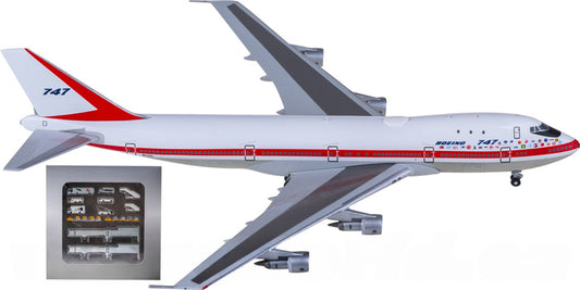 JC Wings Boeing 747-100 N7470 w/ GSE 1:400 Diecast Model view 1
