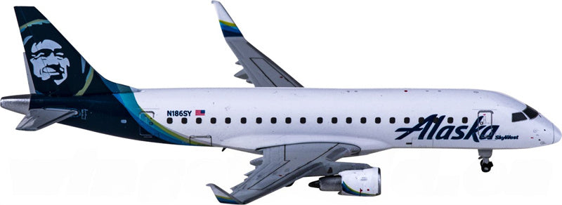 Geminijets Alaska Airlines for Embraer ERJ-170-200LR N186SY 1:400 Airplane Pre-built  Airliner Model Display