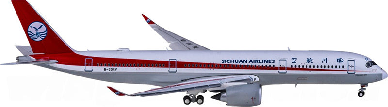 JC Wings Sichuan Airlines Airbus A350-900XWB B-304V Flaps Down 1:400 Diecast Model view 1