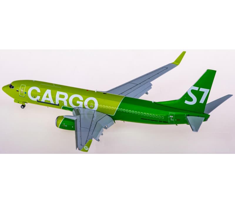 JC Wings S7 Airlines cargo Boeing 737-800BCF VP-BEN Flaps down 1:200 Aircraft Pre-built  Airliner Model Display