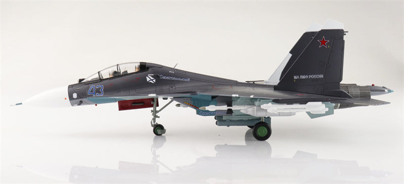 HOBBY MASTER Sukhoi SU30SM Flanker C Blue 43 Russian Navy Aviation Saki Airbase 2016 1:72 Aircraft Pre-built Model