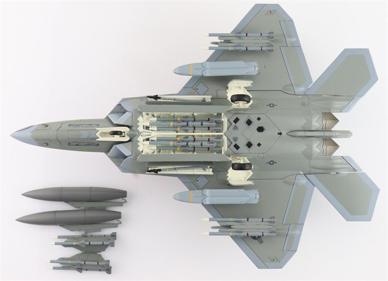 HOBBY MASTER F22 Raptor USAF 91-001 Spirit of America Raptor 01 (underwing WPN 2 x AGM-158 8 x AIM-120 2 x fuel tanks) 1:72 Aircraft Pre-built Model
