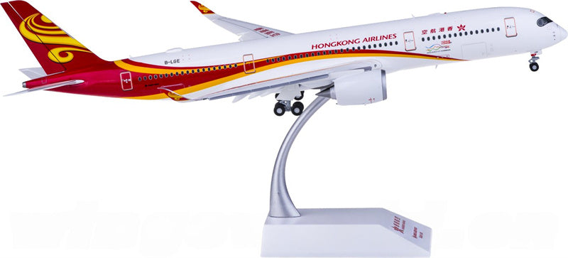 JC Wings Hong Kong Airlines Airbus A350-900XWB B-LGE Flaps Down 1:200 Diecast Model view 1