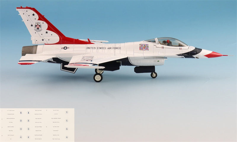 HOBBY MASTER F16C Fighting Falcon USAF Thunderbirds USAF RIAT 2017 (w/No.1 to No.6 decals) 1:72 Aircraft Pre-built Model