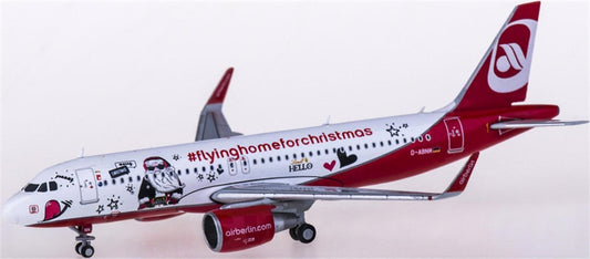 JC Wings Air Berlin Airbus A320 D-ABNM flying home Christmas 1:400 Diecast Model view 1