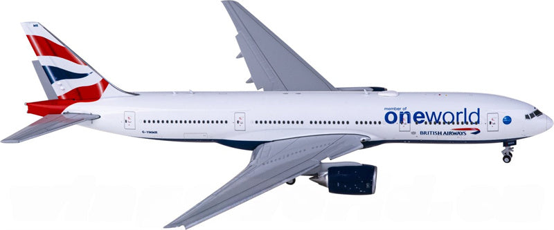 Geminijets British Airways Boeing 777-200ER G-YMMR member of oneworld Flaps Down 1:400 Diecast Model view 1