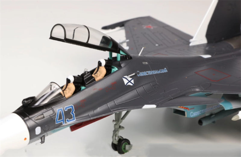 HOBBY MASTER Sukhoi SU30SM Flanker C Blue 43 Russian Navy Aviation Saki Airbase 2016 1:72 Aircraft Pre-built Model