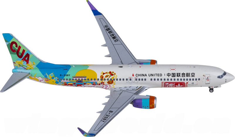 NG Models China United Airlines Boeing 737-800 B-208Y 1:400 Diecast Model view 1