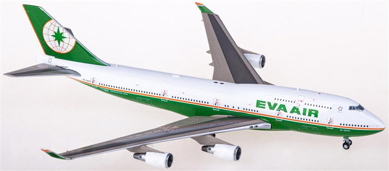 JC Wings EVA Air Boeing 747-400 B-16411 w/ Aviationtag 1:400 Airplan Diecast Model view 1