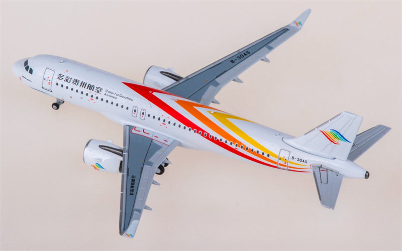 NG Models Colorful Guizhou Airlines Airbus A320neo B-30AS 1:400 Diecast Model view 3