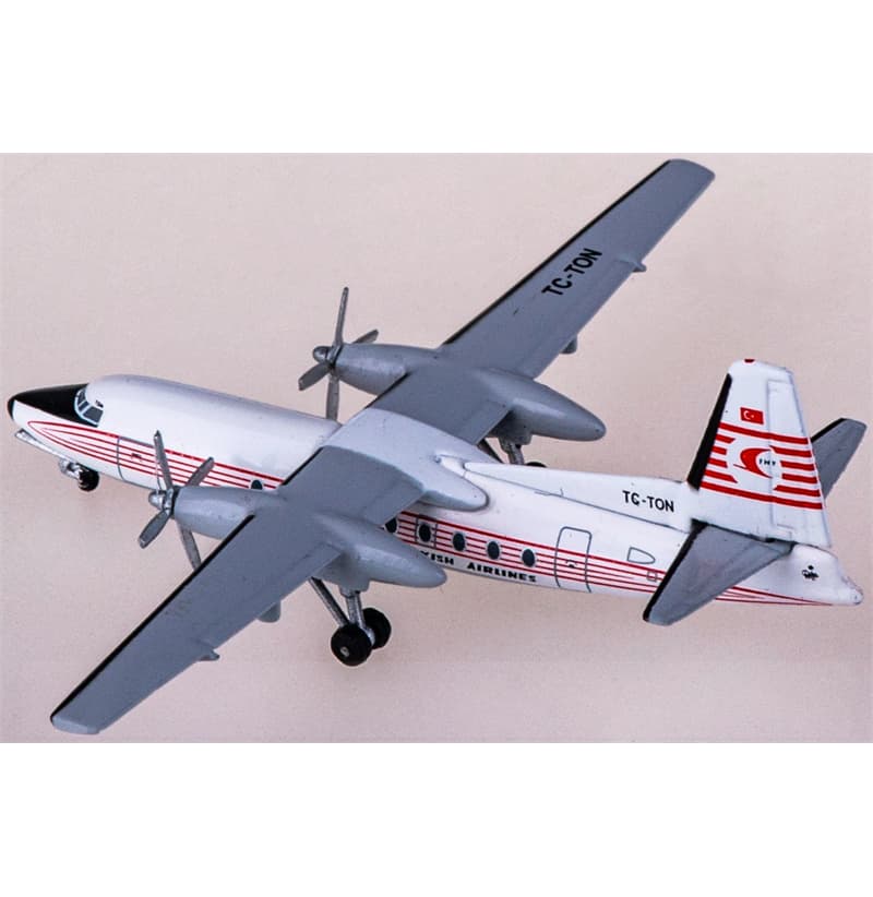 AeroClassics Turkish Airlines Fokker F-27 TC-TON 1:400 Aircraft Pre-built  Airliner Model Display