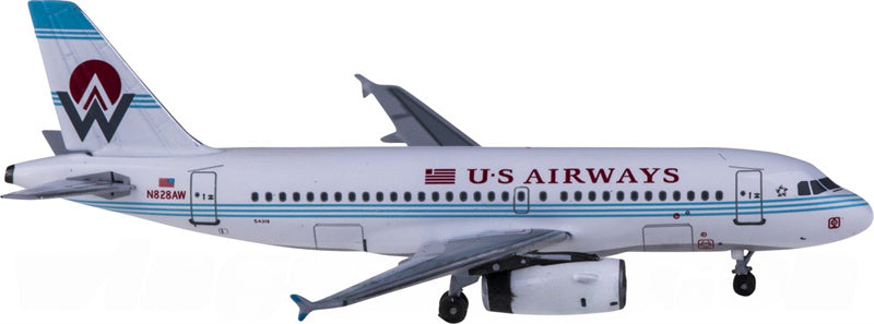 AeroClassics US Airways for Airbus A319 N828AW America West Painting 1:400 Aircraft Pre-built  Airliner Model Display