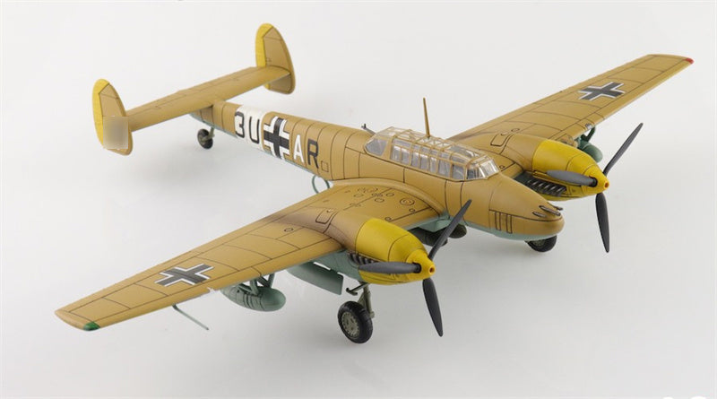 HOBBY MASTER Bf110E-2 Messerscmitt Luftwaffe 3U+AR 7./ZG 26 Italy 1941 (special weathered version) 1:72 Aircraft Pre-built Model