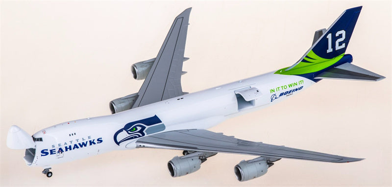 HX Models 1:400 Boeing 747-8F Seattle Seahawks N841BA Diecast Model view 2