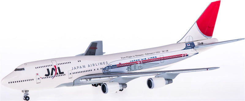 Hogan Japan Airlines Boeing 747-400D JA8907 First Flight to Okinawa 1:500 Diecast Model view 3