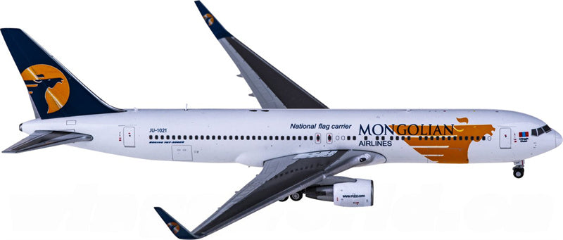JC Wings MIAT Mongolian Airlines Boeing 767-300ER JU-1021 1:400 Diecast Model view 1