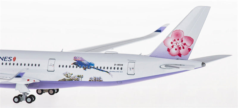 JC Wings China Airlines for Airbus A350-900 B-18908 Urocissa Caerulea 1:400 Airplane Pre-built  Airliner Model Display