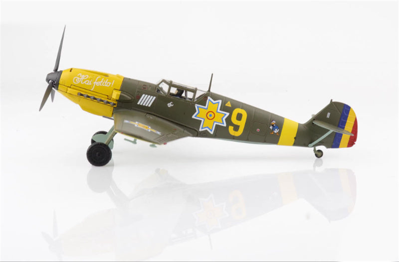Hobby Master BF 109E-3 "Hai Fetito" No.9, Lt. loan Di Cesare, Grupul 7, Romanian Air Force, Karpovka-Stalingrad, November 1941 1/48 Aircraft Pre-built Model