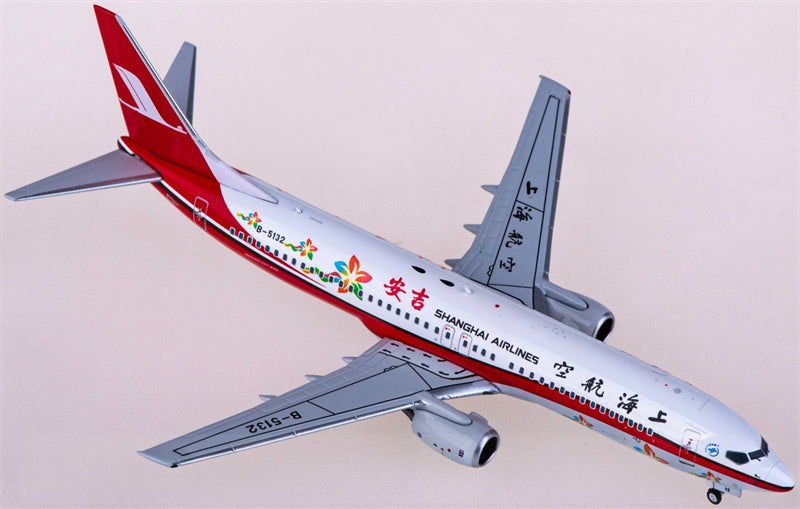 NG Models Shanghai Airlines Boeing 737-800 B-5132 1:400 Diecast Model view 1