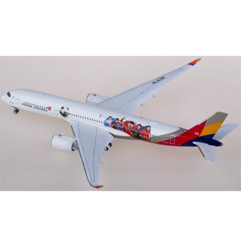 JC Wings Asiana Airbus A350-900XWB HL8381 Flaps down 1:400 Aircraft Pre-built  Airliner Model Display
