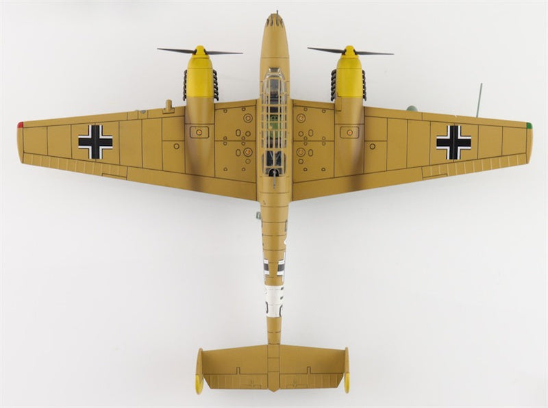 HOBBY MASTER Bf110E-2 Messerscmitt Luftwaffe 3U+AR 7./ZG 26 Italy 1941 (special weathered version) 1:72 Aircraft Pre-built Model