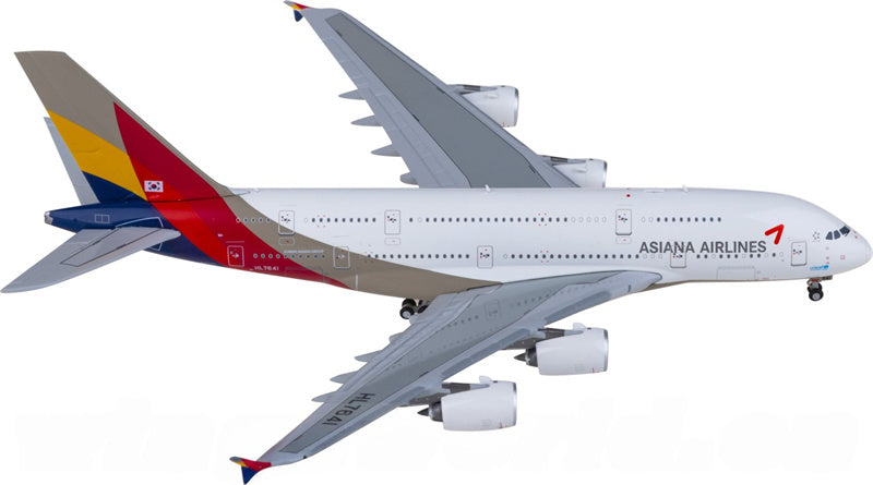 JC Wings Asiana for Airbus A380 HL7641 1:400 Airplane Pre-built  Airliner Model Display
