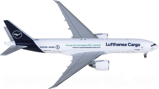 JC Wings 1:400 Lufthansa Cargo Boeing 777-200F D-ALFK Interactive Series Diecast Model view 1