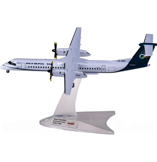 Herpa Olympic Air Bombardier Dash 8 Q400 SX-OBG 1:200 Aircraft Pre-built  Airliner Model Display