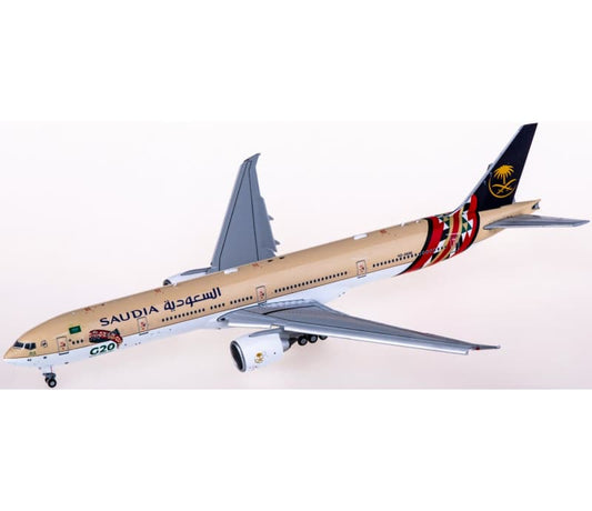 JC Wings Saudia Boeing 777-300ER HZ-AK42 Flaps down 1:400 Aircraft Pre-built  Airliner Model Display