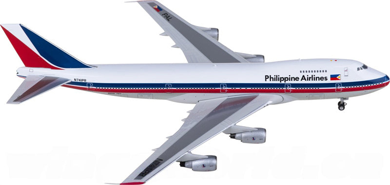 フェニックス・フィリピン航空 ボーイング747-200 N741PR 1:400スケール 飛行機組み立て済み旅客機モデルディスプレイ