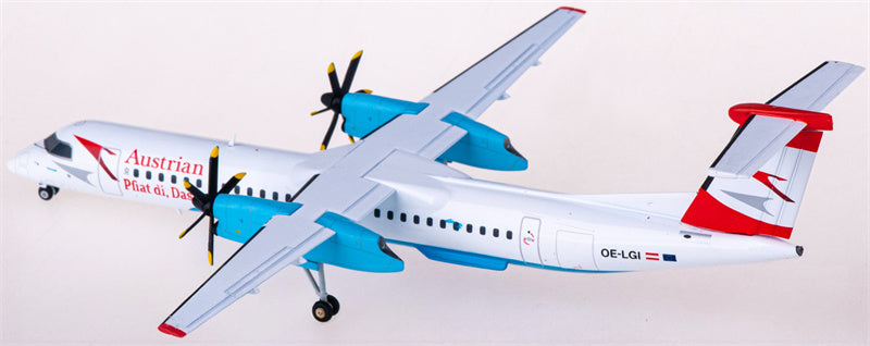 Herpa Austrian Airlines for Bombardier for Dash 8 Q400 OE-LGI 1:200 Airplane Pre-built  Airliner Model Display