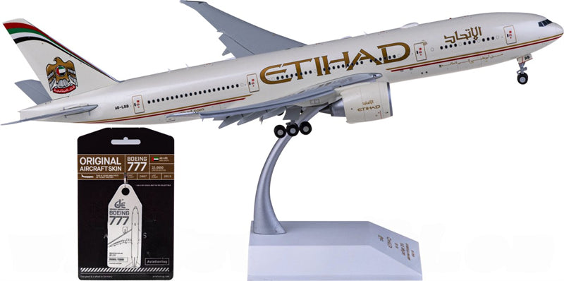 JC Wings Etihad Airways Boeing 777-200LR A6-LRB Flaps Down 1:200 Diecast Model view 1