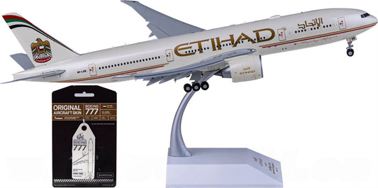 JC Wings Etihad Airways Boeing 777-200LR A6-LRB Flaps Down 1:200 Diecast Model view 1
