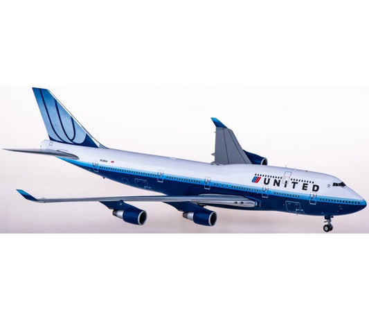 JC Wings United Airlines Boeing 747-400 N128UA 1:200 Aircraft Pre-built  Airliner Model Display
