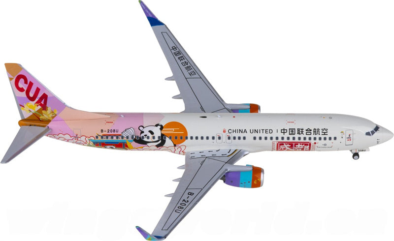 NG Models China United Airlines for Boeing 737-800 B-208U 1:400 Airplane Pre-built  Airliner Model Display