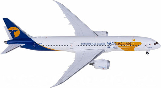 JC Wings MIAT Mongolian Airlines Boeing 787-9 Dreamliner JU-1789 1:400 Diecast Model view 1
