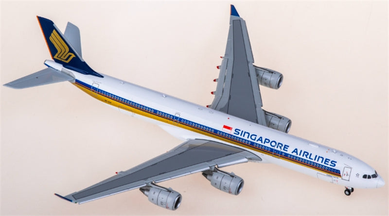 Hxmodels Singapore Airlines Airbus A340-500 9V-SGA flaps down 1:400 Diecast Model view 1