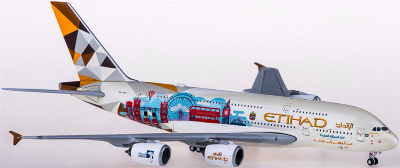 JC Wings Etihad Airways for Airbus A380 A6-APC Choose the United Kingdom 1:400 Airplane Pre-built  Airliner Model Display