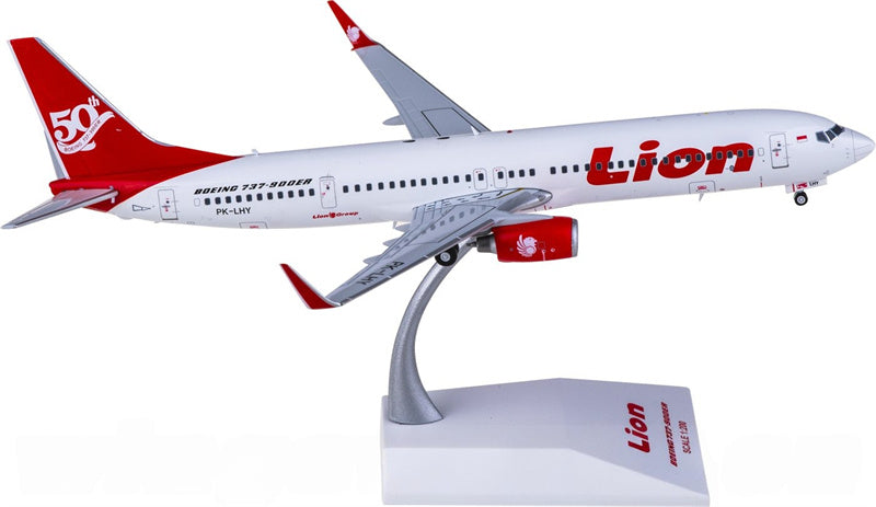 JC Wings 1:200 Lion Air Boeing 737-900ER 50th PK-LHY Diecast Model view 1