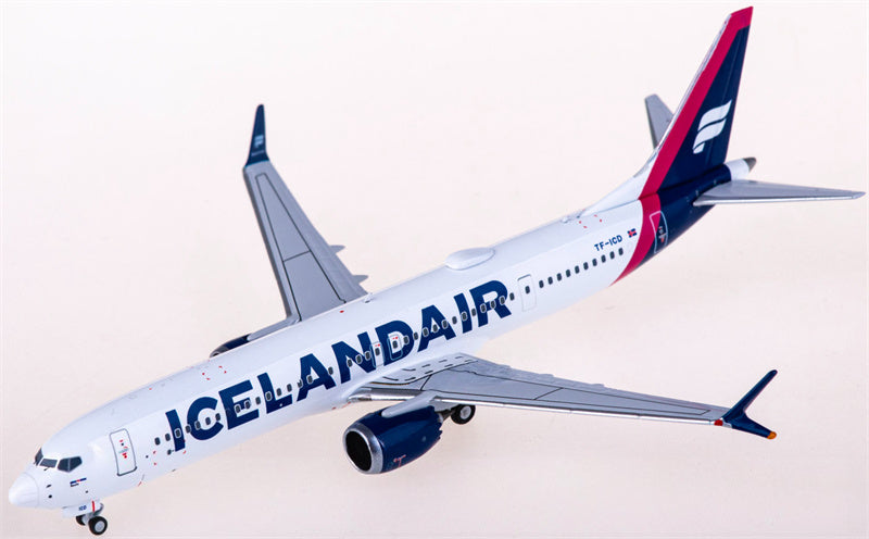 NGモデルズ アイスランド航空 ボーイング737 MAX 9 TF-ICD 1:400スケール 飛行機 組み立て済み旅客機モデル ディスプレイ