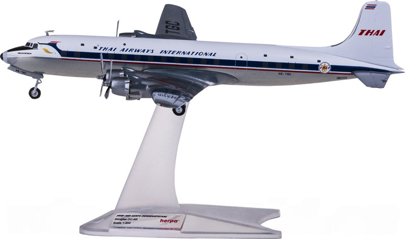 Herpa Thai Airways for Douglas DC-6B HS-TGC 1:200 Airplane Pre-built  Airliner Model Display
