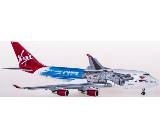 JC Wings Virgin Atlantic Boeing 747-400 G-VLIP Flaps Down 1:400 Aircraft Pre-built  Airliner Model Display