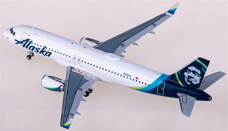NGモデル アラスカ航空 エアバスA320 N361VA 1:400スケール 飛行機 組み立て済み旅客機モデル ディスプレイ