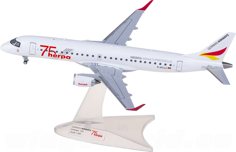 Herpa German Airways Embraer ERJ-190 D-ACJJ 1:200 ABS Model view 3